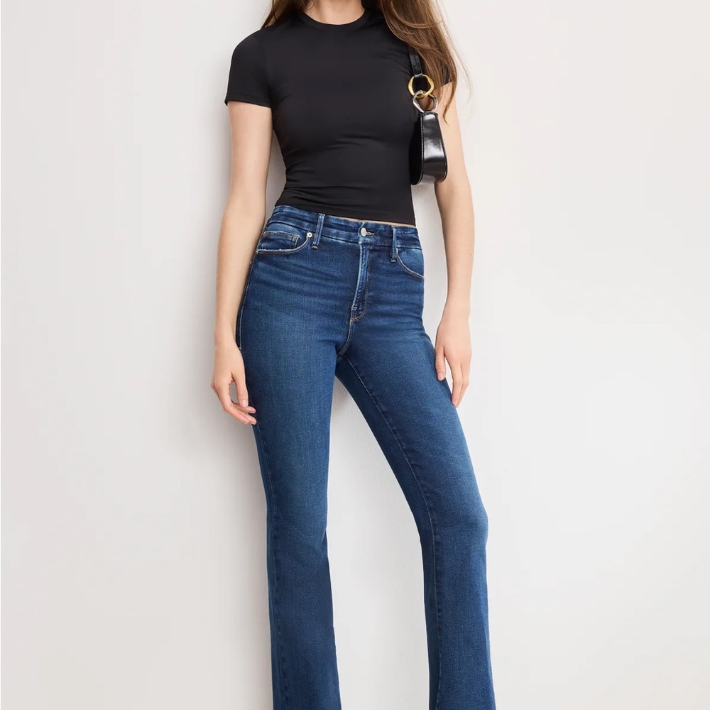 Good American Dark Blue Boot Cut Jeans